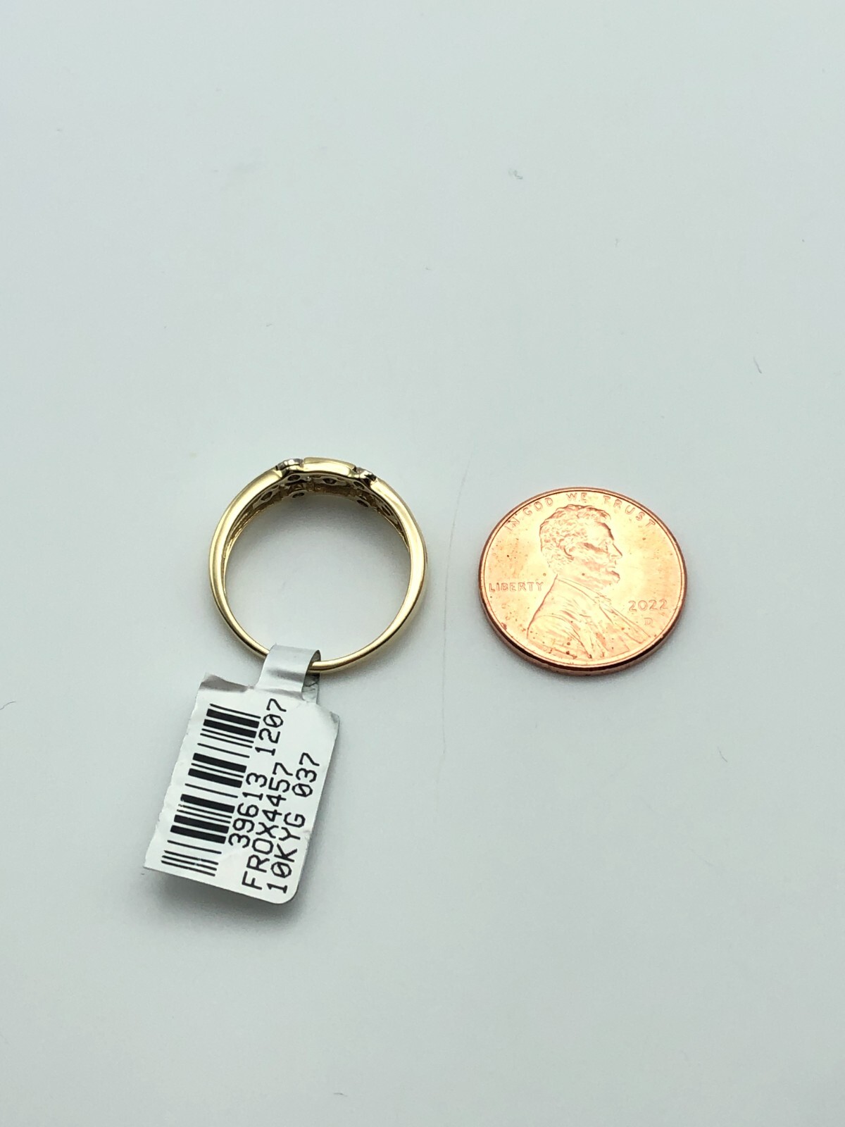 10k Gold Stacked Three Layer Ring with Diamonds (Size: 6.75)
