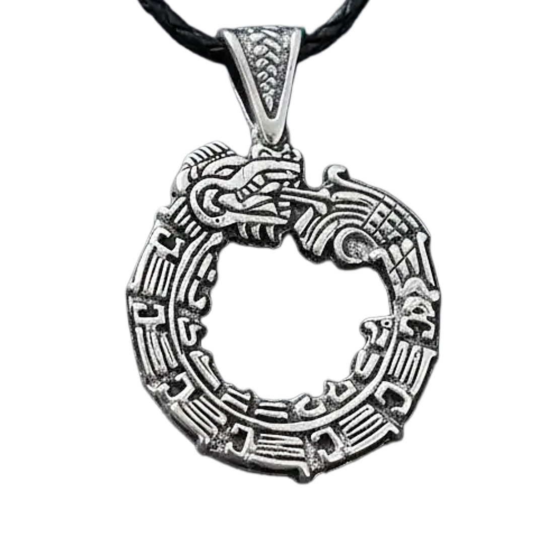 925 Sterling Silver Quetzalcoatl Serpent Dragon Pendant Handmade In Taxco Mexico
