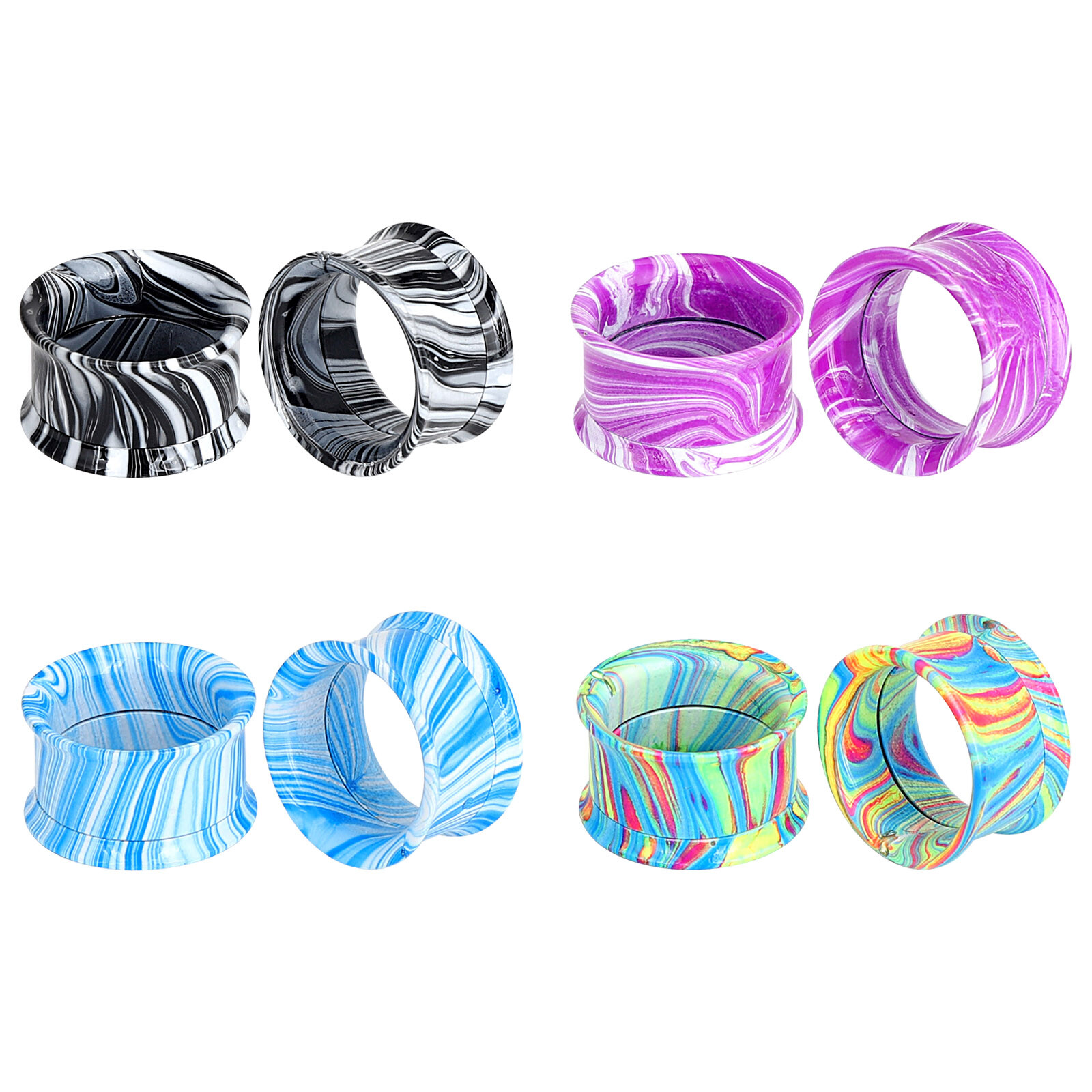 Ear Gauges Ear Plugs Stainless Steel Screw Flesh Tunnels Hollow Earskins – 2PCS