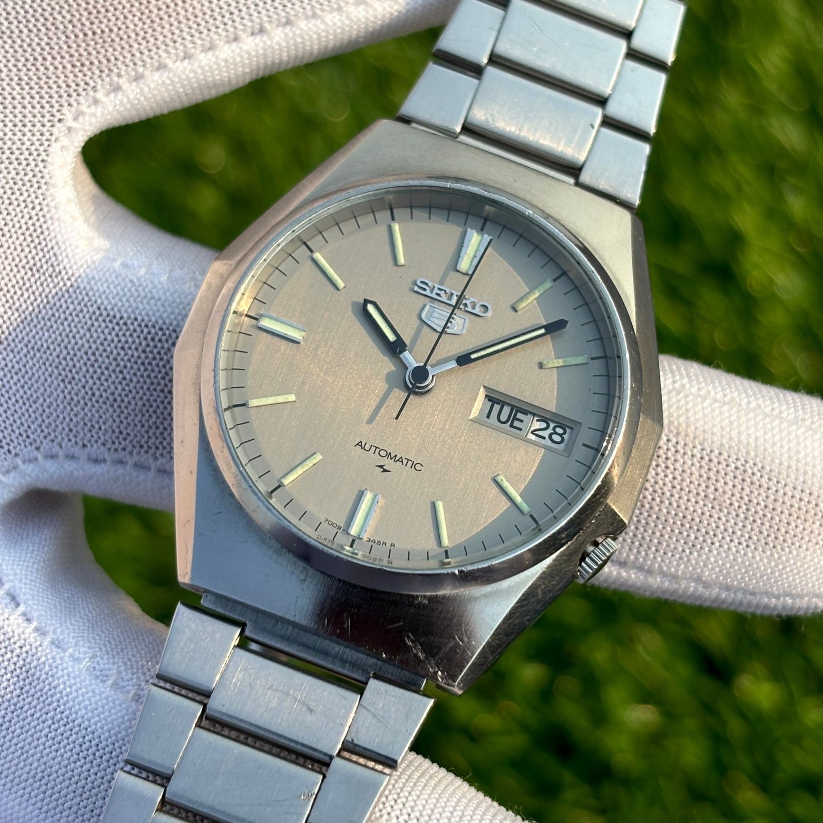 Vintage Seiko 5 Soft Skin Dial well kept Automatic Japan Men’s Watch 7009-8830