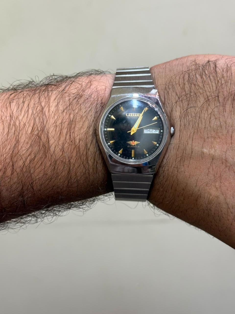 VINTAGE CITIZEN 8200-816053 A MENS AUTOMATIC STAINLESS STEEL WATCH