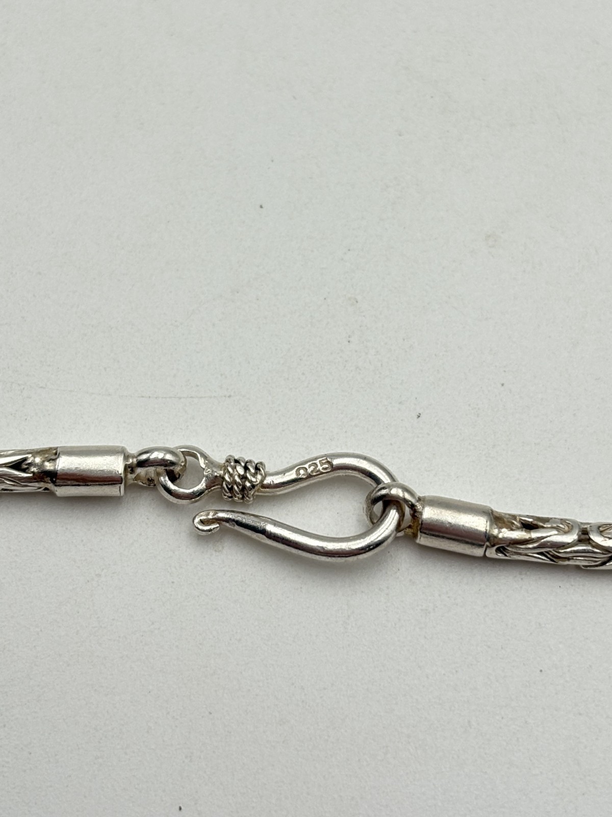 STERLING SILVER 925 HOOK 15.5″ BALI BYZANTINE CHAIN NECKLACE 2.7 mm wide 17.4g
