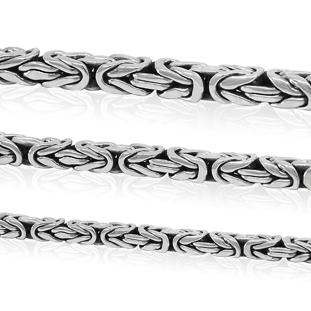 Byzantine chain in different thickness made of Solid 925 Sterling Silver.