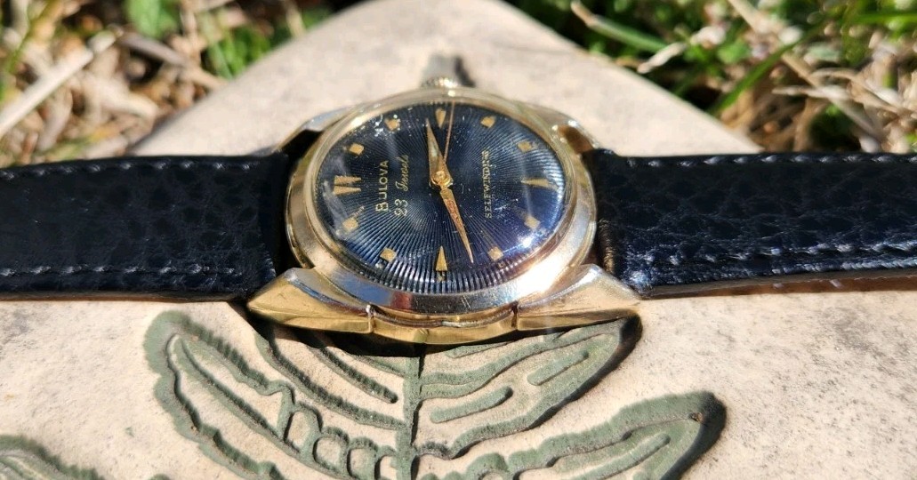 Vtg 1957 Bulova 23 Sunburst Men’s 31mm Watch 10BPAC Automatic Black Dial RGP!!!