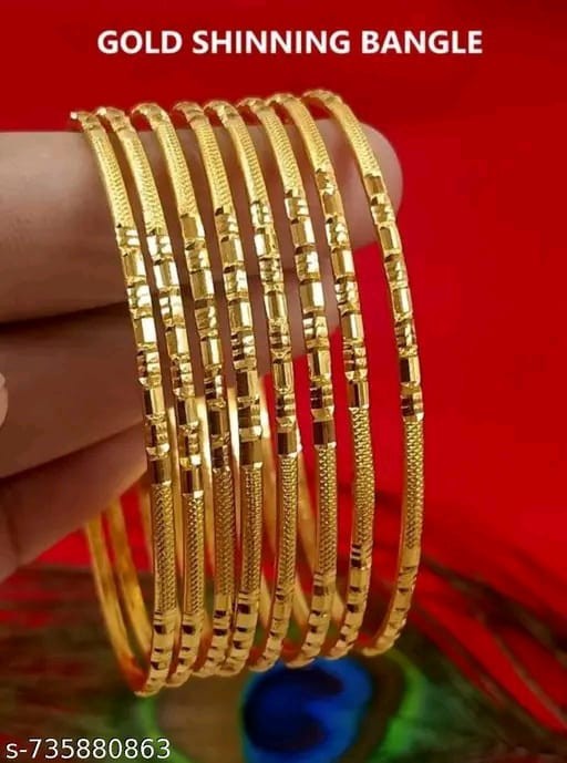 Indian Bollywood Women 8 PCs Daily Wear Bangle Bracelets Ethnic Fashion Jewelry