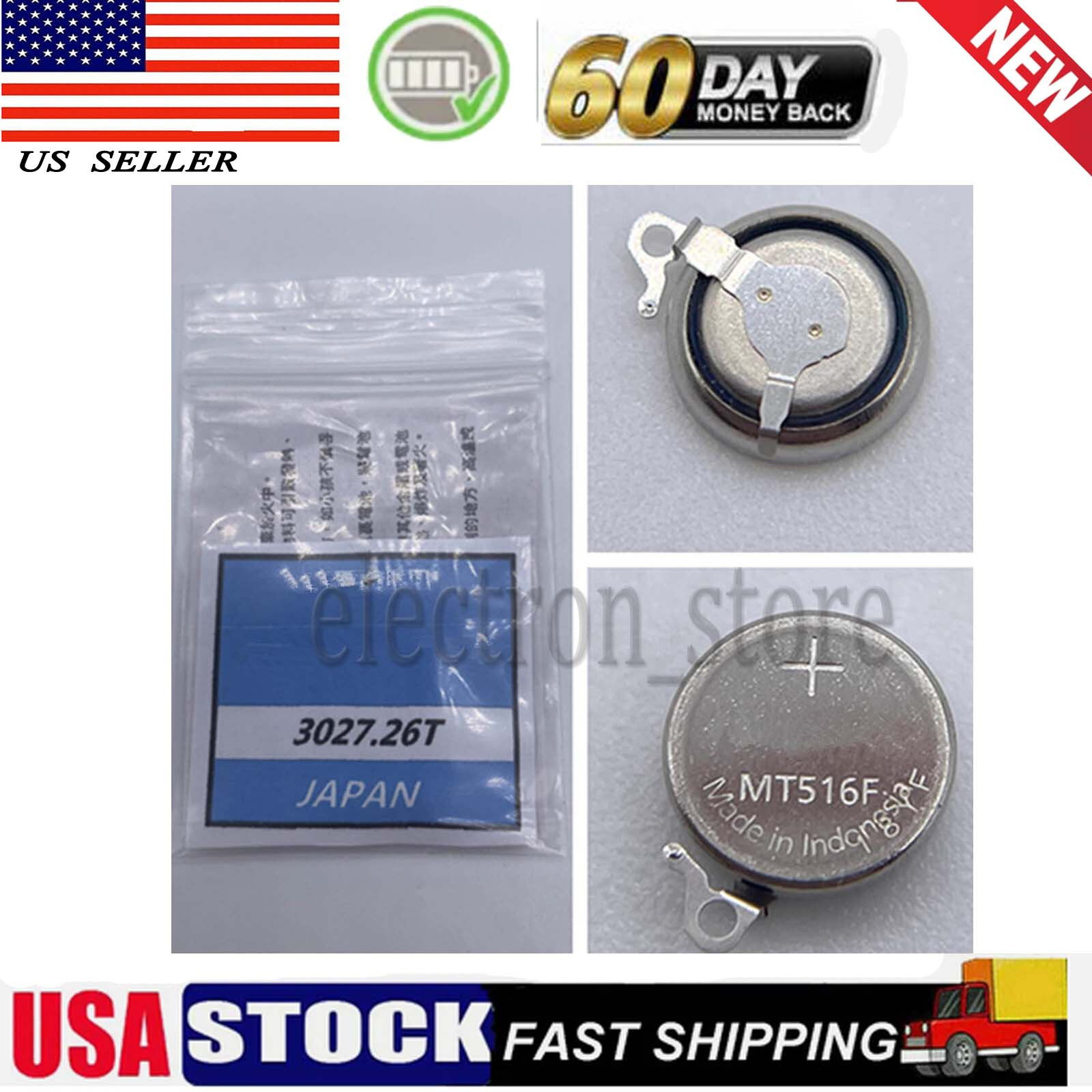 For Panasonic MT516 MT516F 3027-26T Battery Capacitor Seiko Kinetic V110 V114