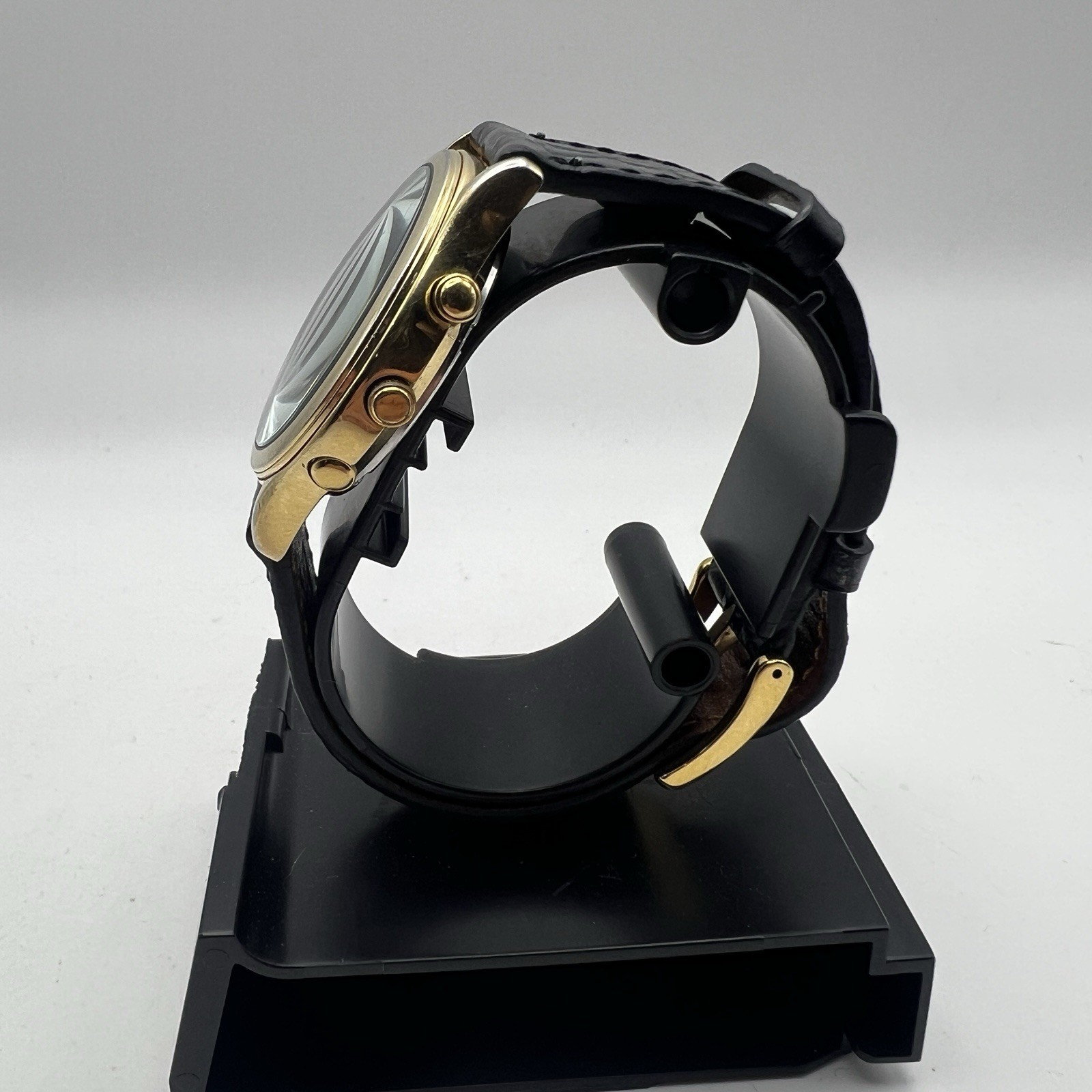 Vintage Seiko 5T52-6A39 World Timer Chronograph Black & Gold Quartz WORKS