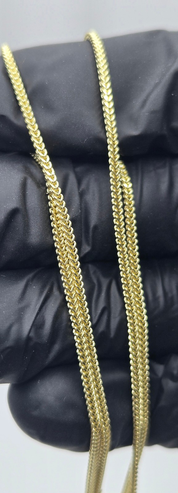 Real 10k Yellow Gold Franco Box 1.5mm Necklace Chains, 18″-24″, Handmade Italy