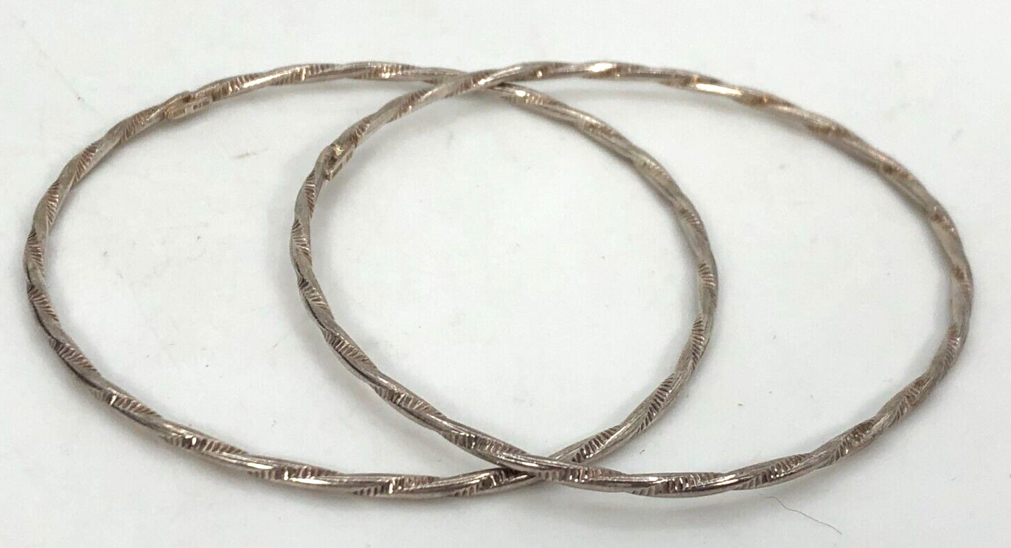 Set of 2 Vintage Reeb Signed Sterling Silver Bangles 9.2 Grams Estate