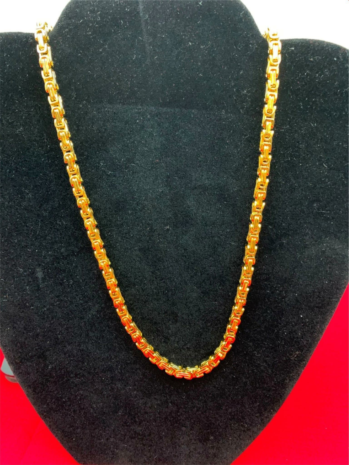7-50″ STAINLESS STEEL SILVER or GOLD PLATED 4/6/8MM BYZANTINE TURKISH BOX CHAIN