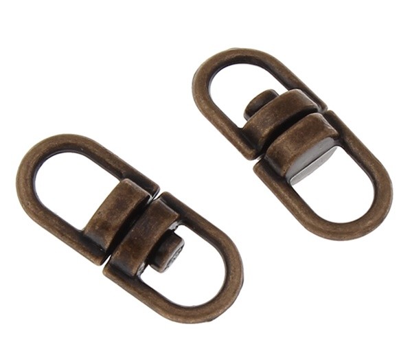 Double Eye Center SWIVEL CONNECTORS for Chain,Key Split Rings 16mm x 7mm 5 Color