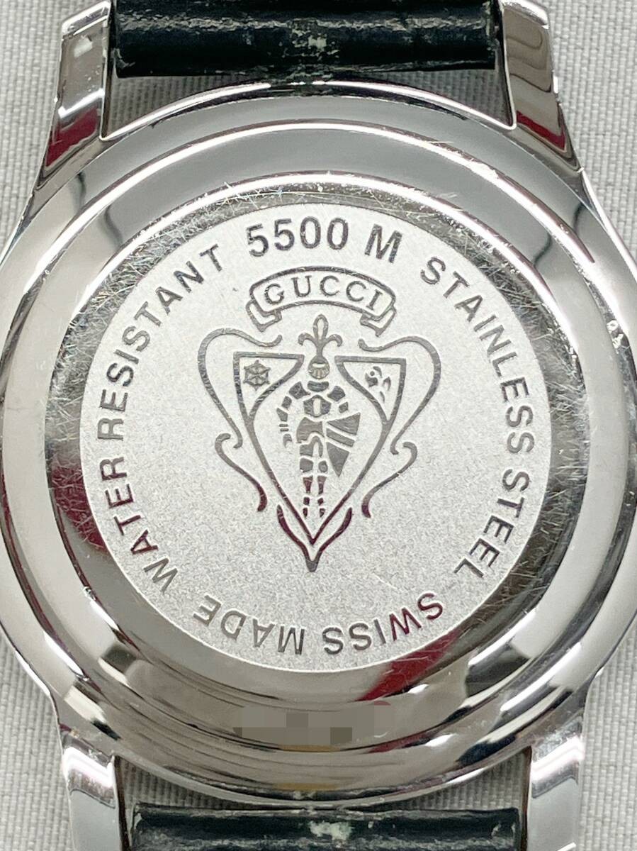 GUCCI 8500M Quartz Analog Men’s Wristwatch Case Size 35mm Used Silver Black