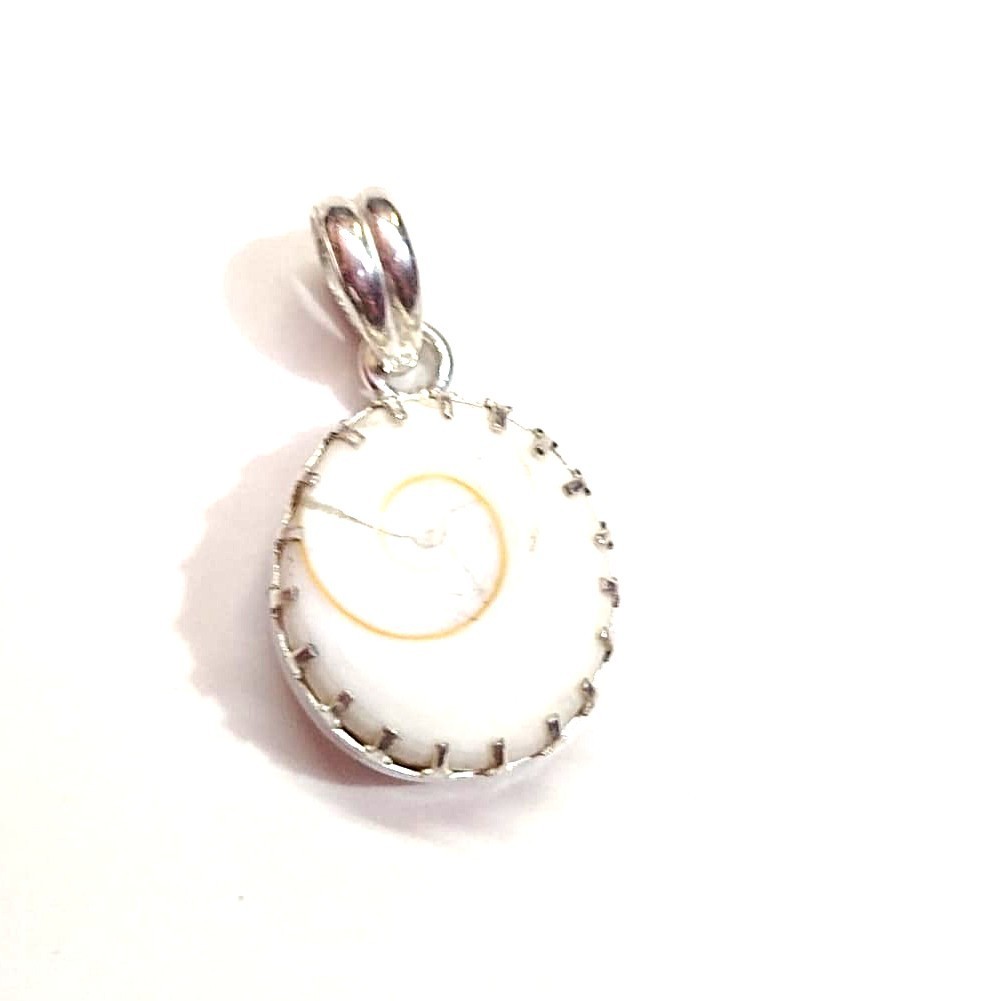 Shiva Eye Shell Gemstone Handmade 925 Sterling Silver Jewelry Pendant Sz-2.5″