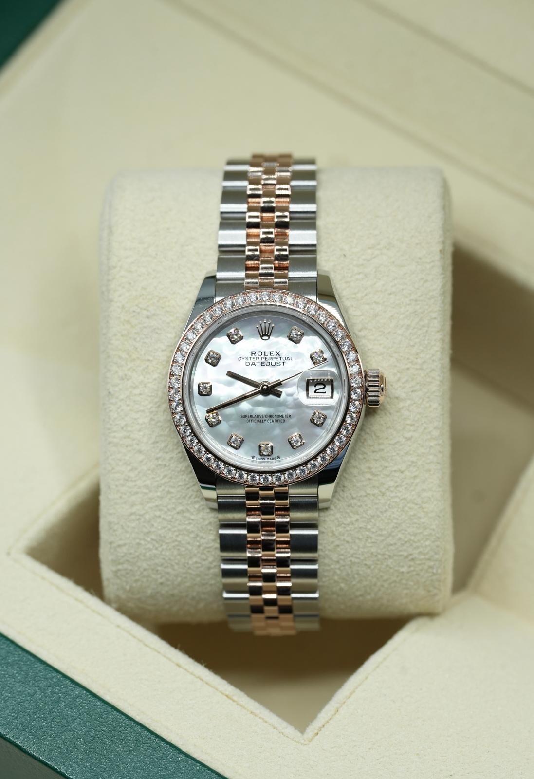 Rolex Steel & Rose Gold Datejust 28mm 279381RBR Factory White ‘MOP’ Diamond Dial