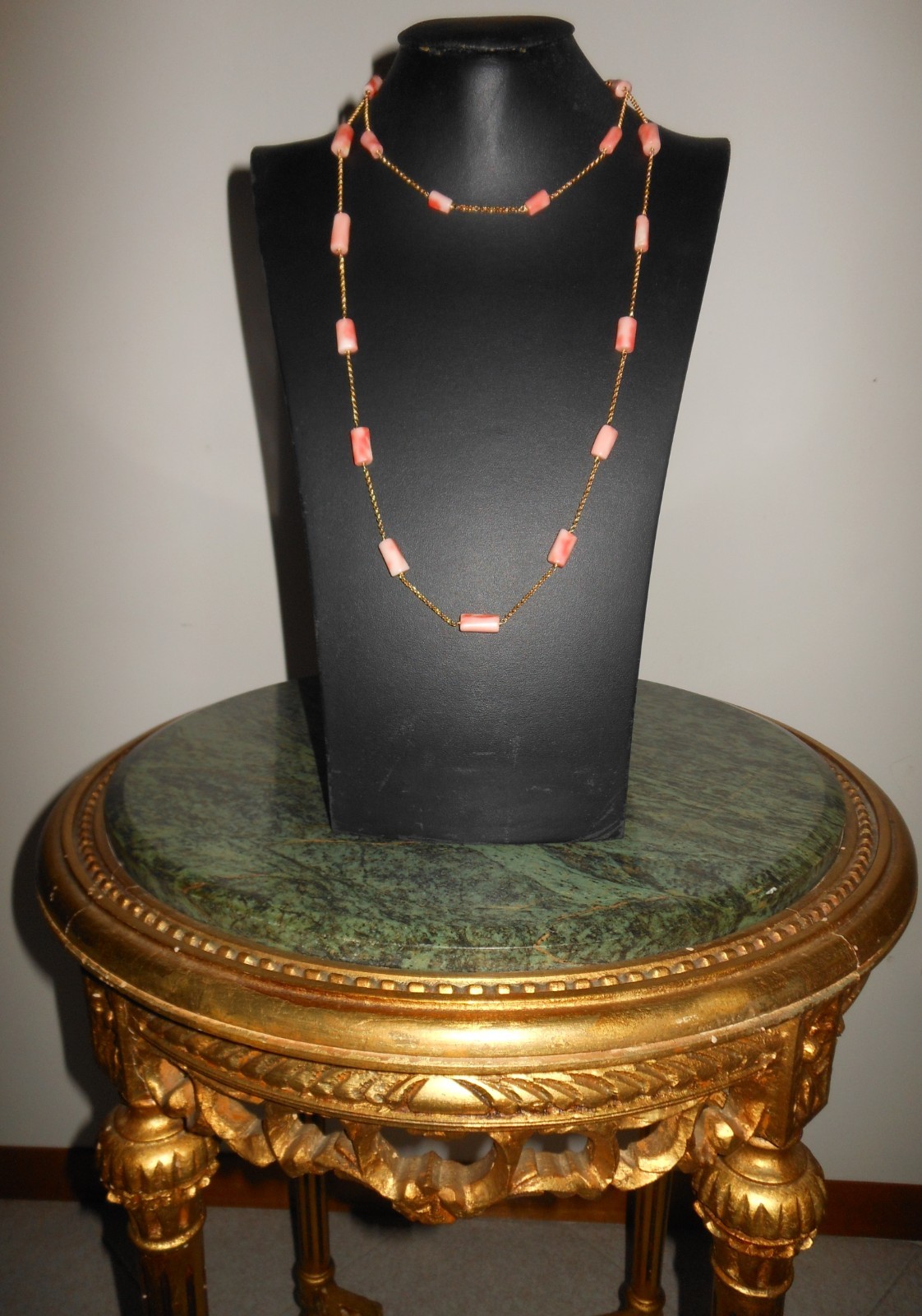 Magnificent Natural Coral Long Necklace – Art Nouveau Style