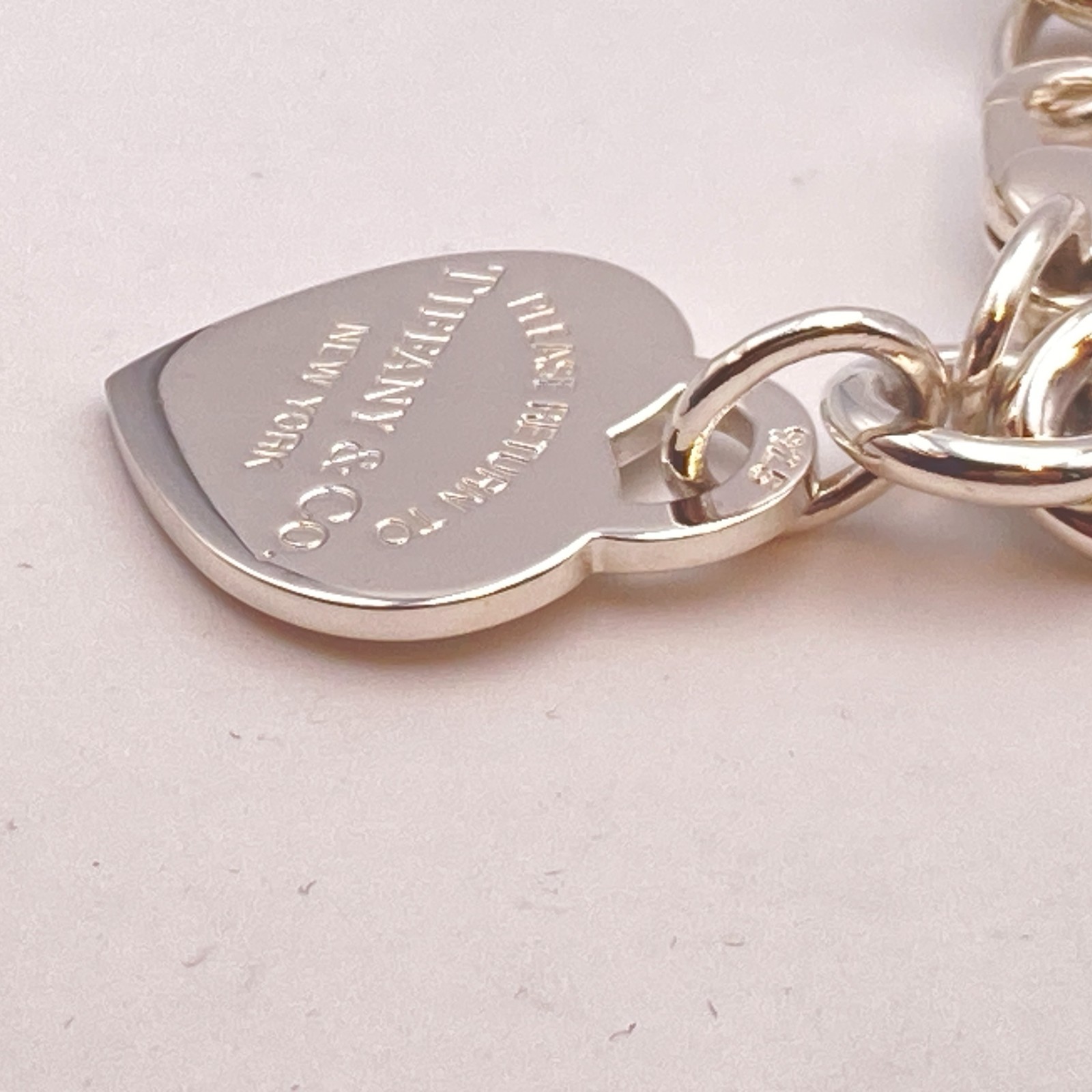 Tiffany & Co. Return to Heart Tag Chain Bracelet 925 Silver 6 1/2″ 33.6g