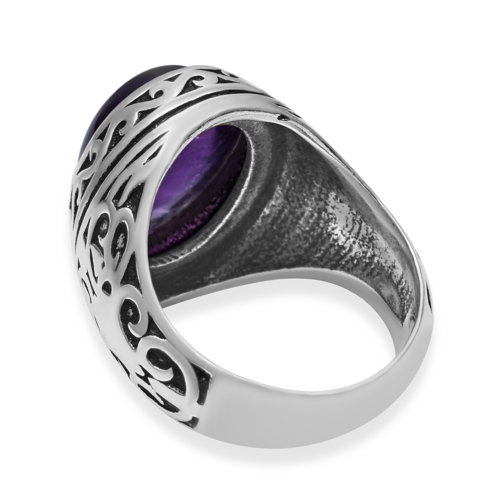 Amethyst Gemstone Ethnic Handmade Ottoman Arabic Style Ring All Size Available