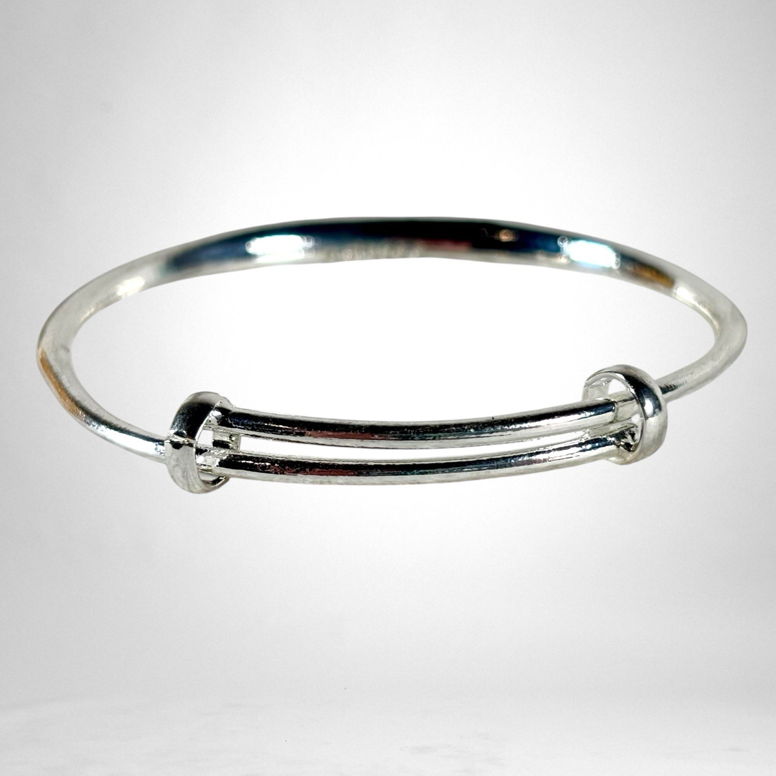 Z. Jewelry Real S999.9 Fine Silver Bracelet Bangle Adjustable 18g