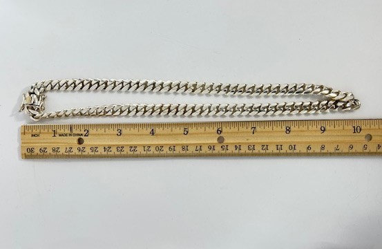 Heavy 77g Solid .999 Silver Miami Cuban Link Chain 10mm 20in Box Clasp