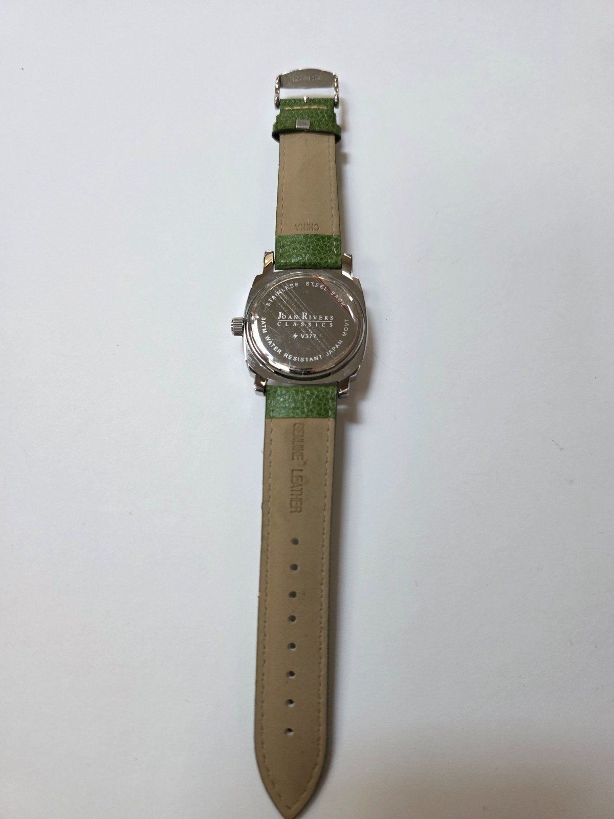 Joan Rivers Classics V377 Watch Leather Wristwatch stainless steel green yellow