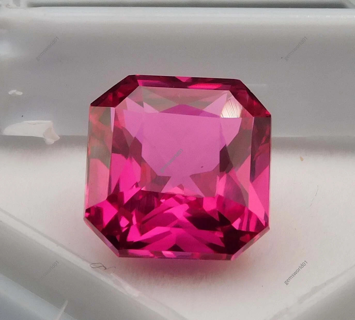 Rare 6.65 Ct A+ Natural Pink Sapphire Square Cut Certified Loose Gemstone