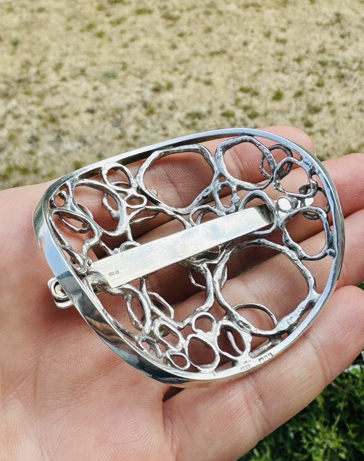 Jane Watling Lacock Solid Sterling Silver Hair Clip London 1986