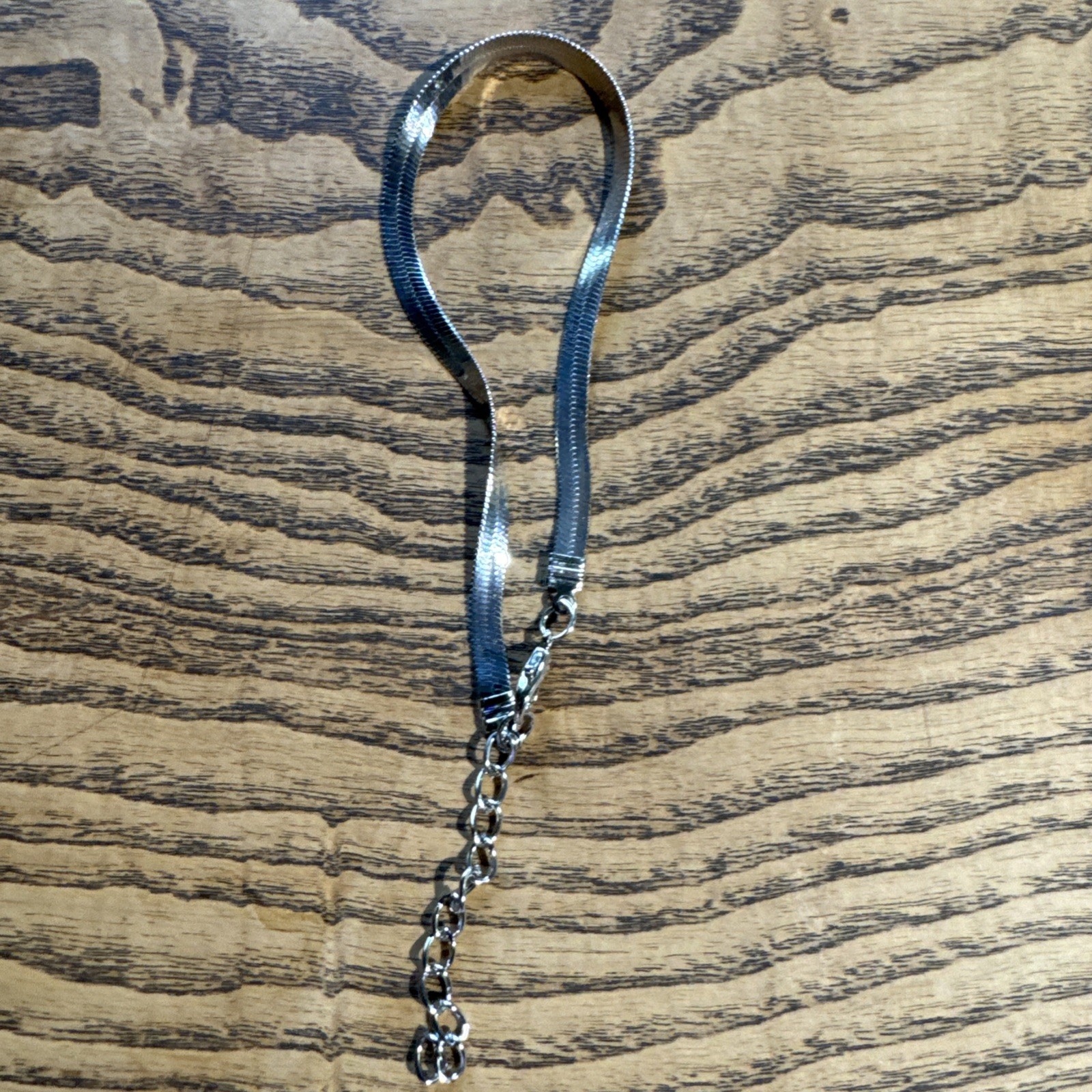 19cm/7.5in Silvery Flat Snake Chain Bracelet