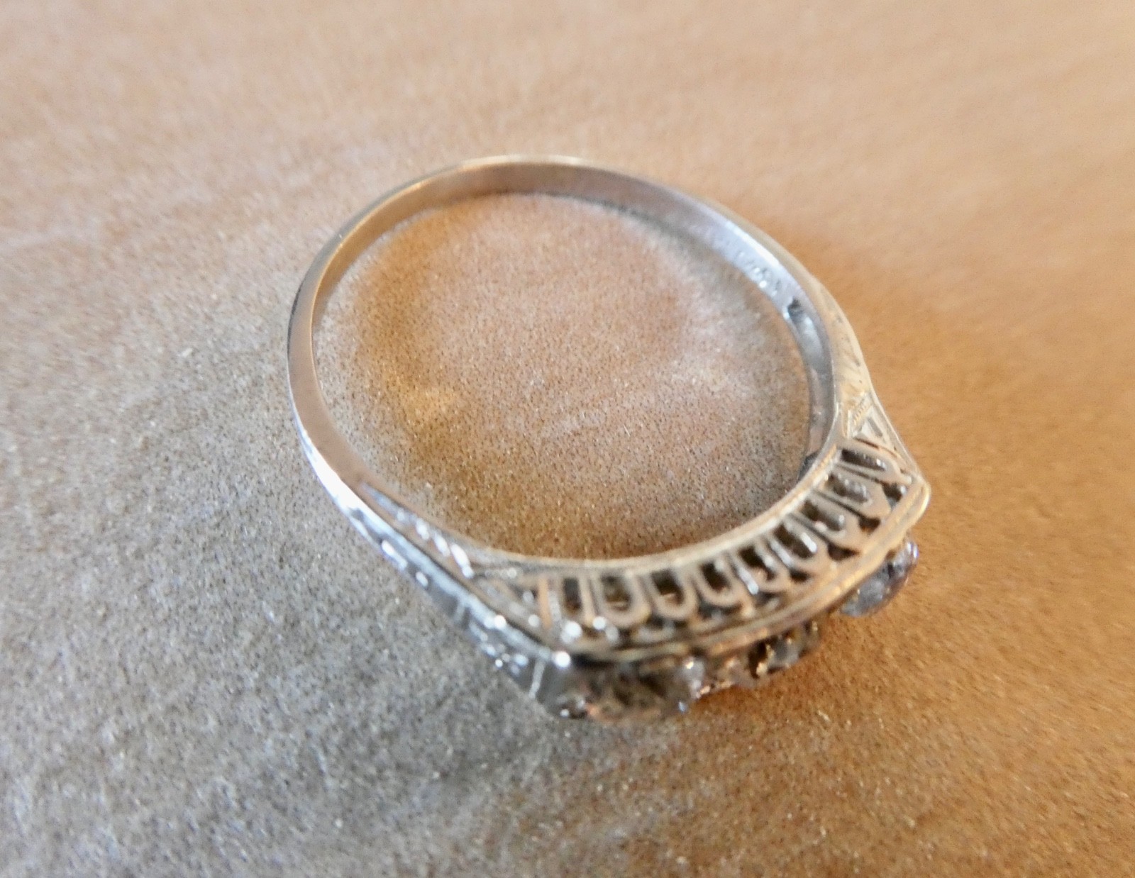 Platinum 1.18 Carat Sparkling Trilogy Ring With Three Old European Cut Stones