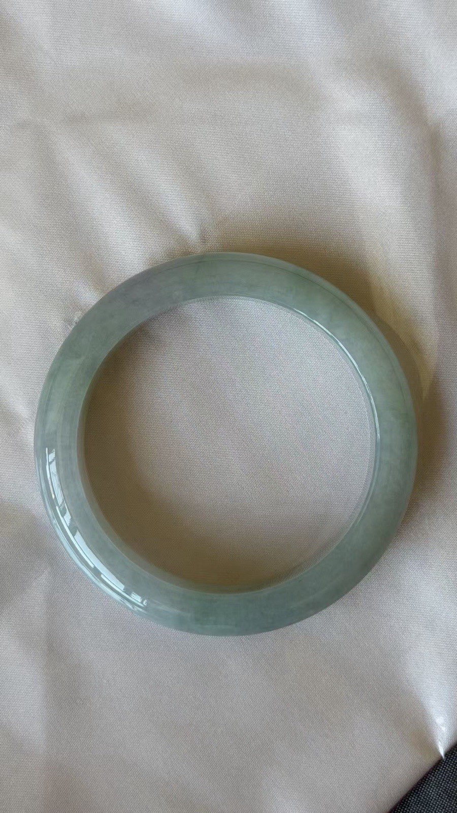 587: Official Certificate Grade A Pretty Natural Jadeite Bangle 56cm