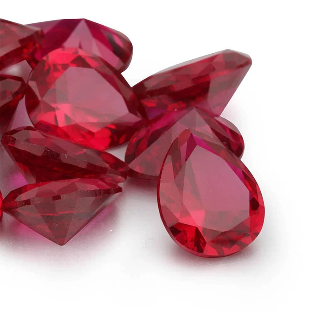 Natural Mozambique Blood Red Ruby Loose Pear Gemstone Cut 30pcs