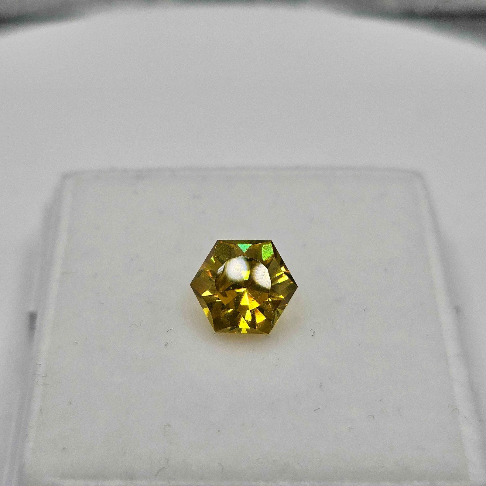 Artisan YAG Garnet 3.705ct Prism glow | Radiant Brilliant Hexagon | LAB