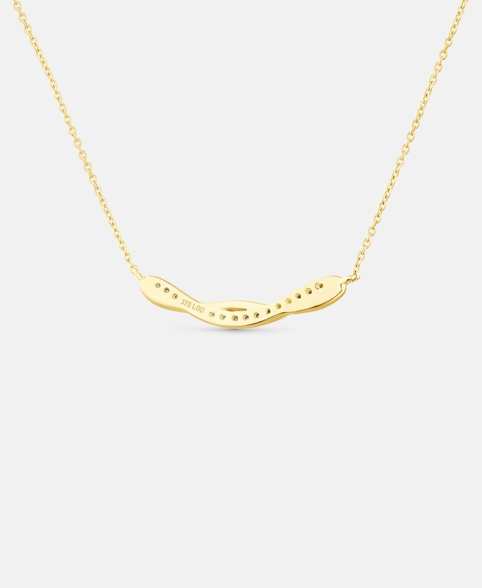 9ct Yellow Gold Lab Diamond Crossover Necklace