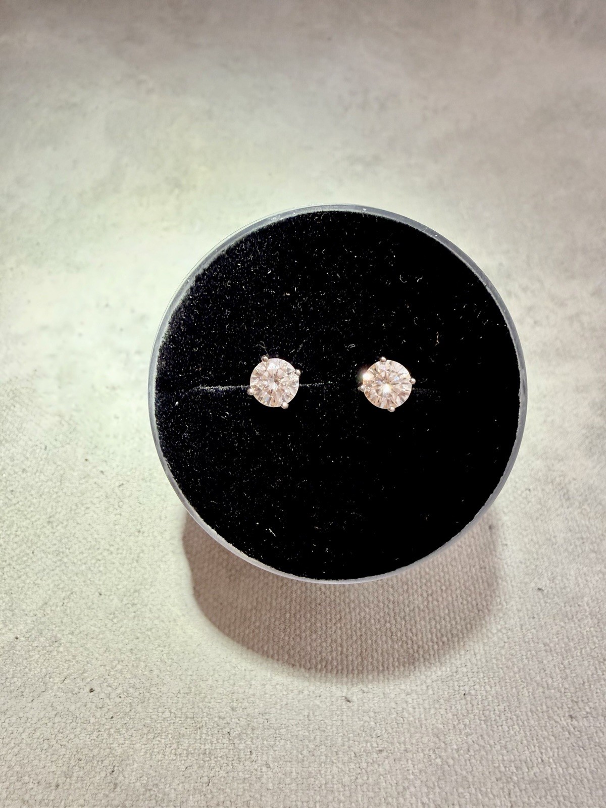 925 Sterling Silver Moissanite Stud 1.60 CTW Push Back EARRINGS..8MM
