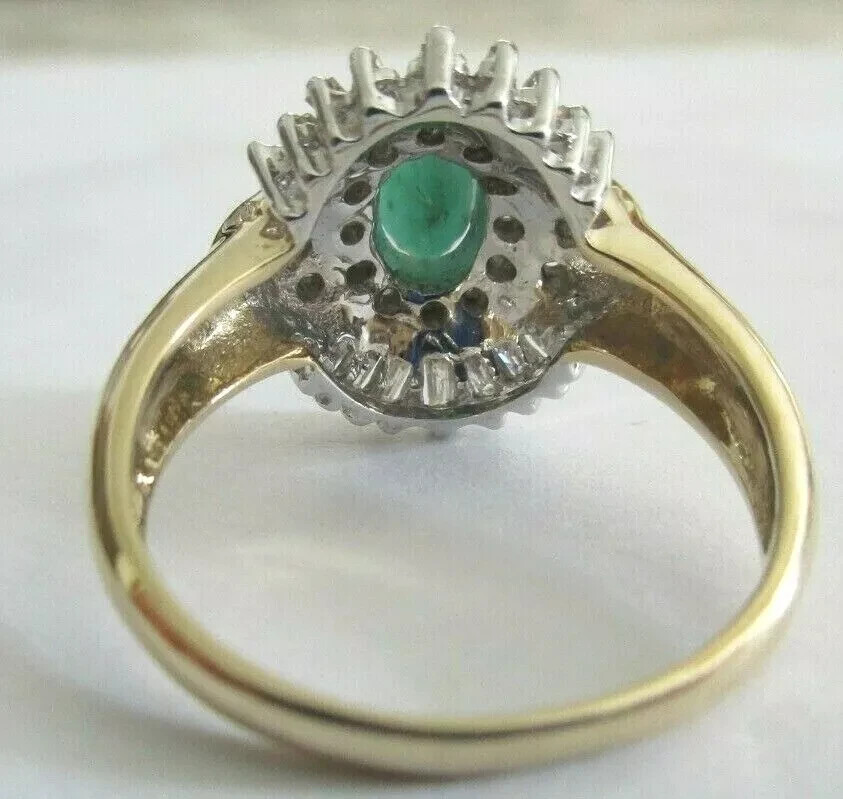 14K Gold Diamond & Emerald Ring Dia=1.00 Carat F-SI1/VS2 4.90 Grams Value=$4,500