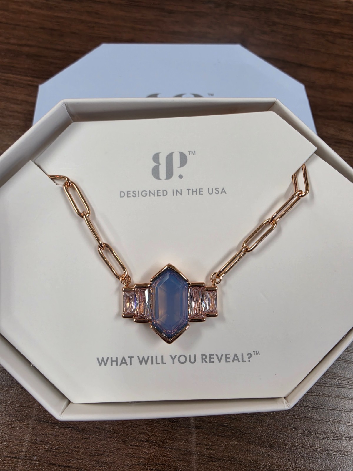 Bomb Party OG Necklace “Luxe Allure” Exclusive Bringback Blue Chalcedony on RG