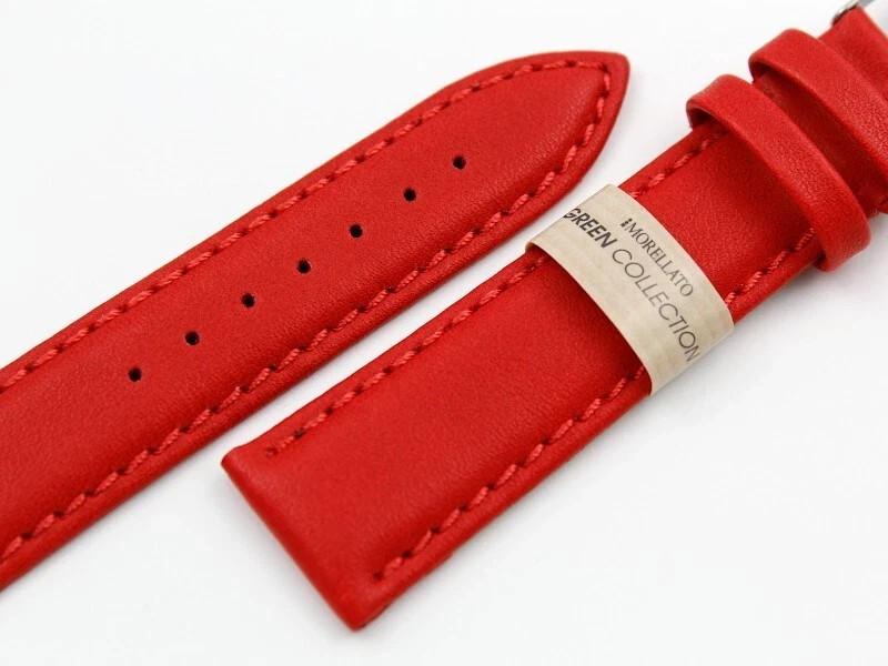 Morellato Genuine Red Leather Watch Strap Various Sizes Steel Buckle New