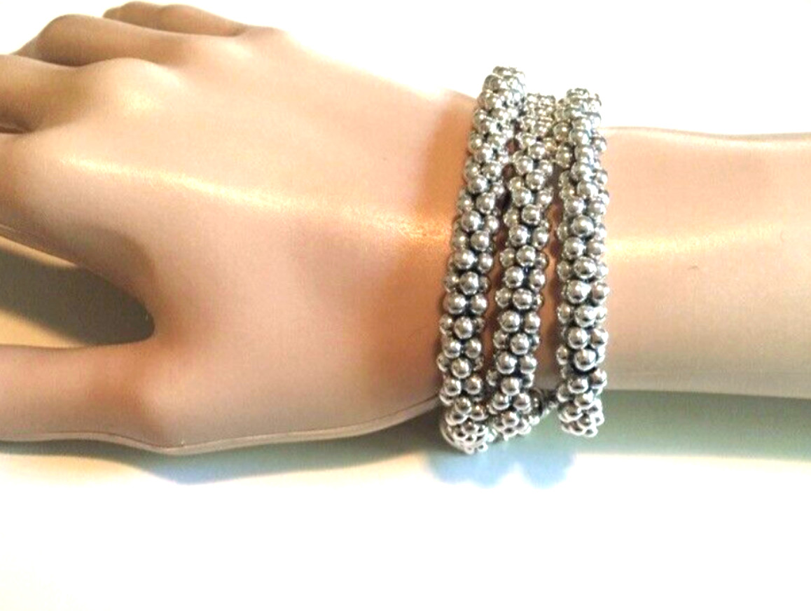 LAGOS Bold Caviar 7mm Rope Bracelet in Sterling Silver MEDIUM 7 NEW $650.00