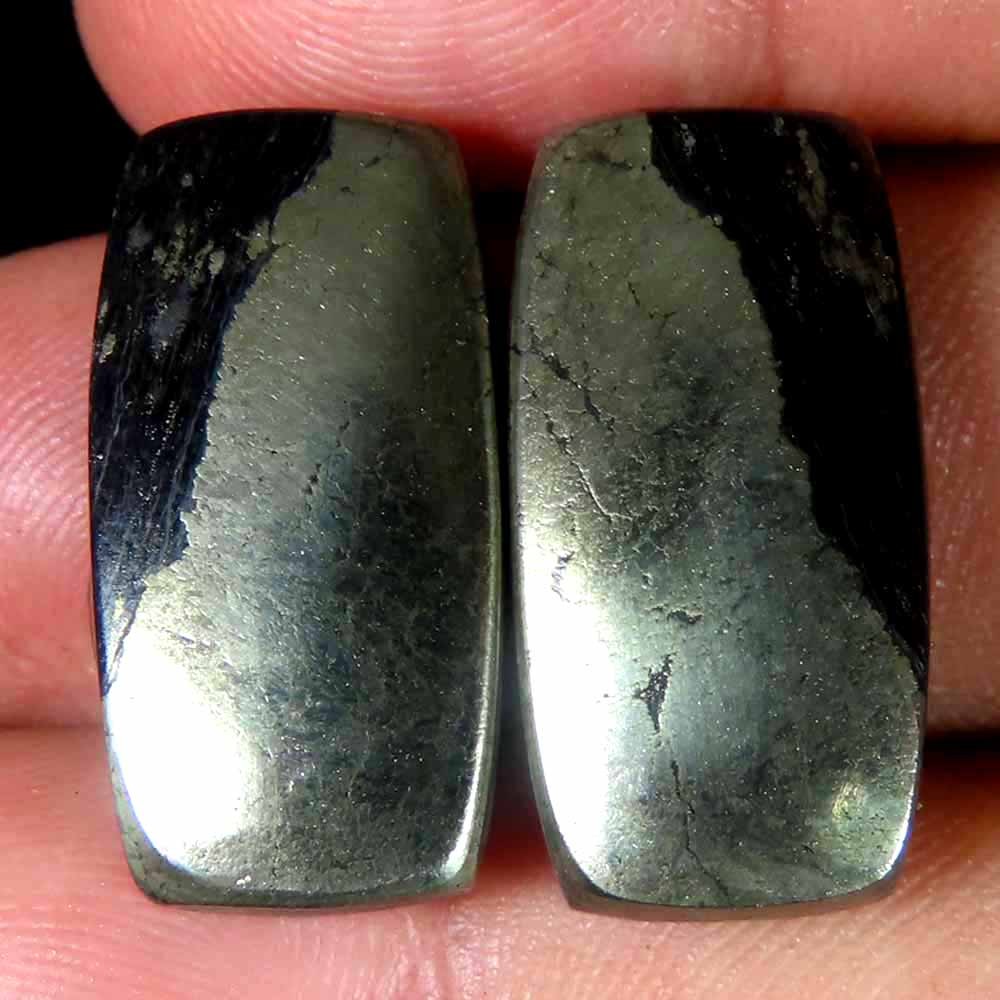 43.50Cts.100% Natural Apache Gold Cushion Pair Cabochon 11x23x4mm Loose Gemstone