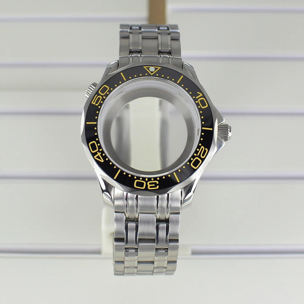 41mm Watch Case Bracelet Seamaster Mod Sapphire For Seiko NH35 NH36 NH38