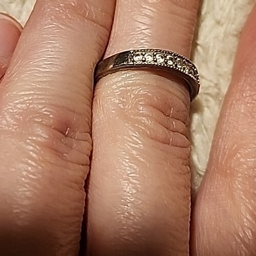 • FZN Fuzion Creations CN 925 Multi-Stone Sterling Silver Thin Ring Size 7