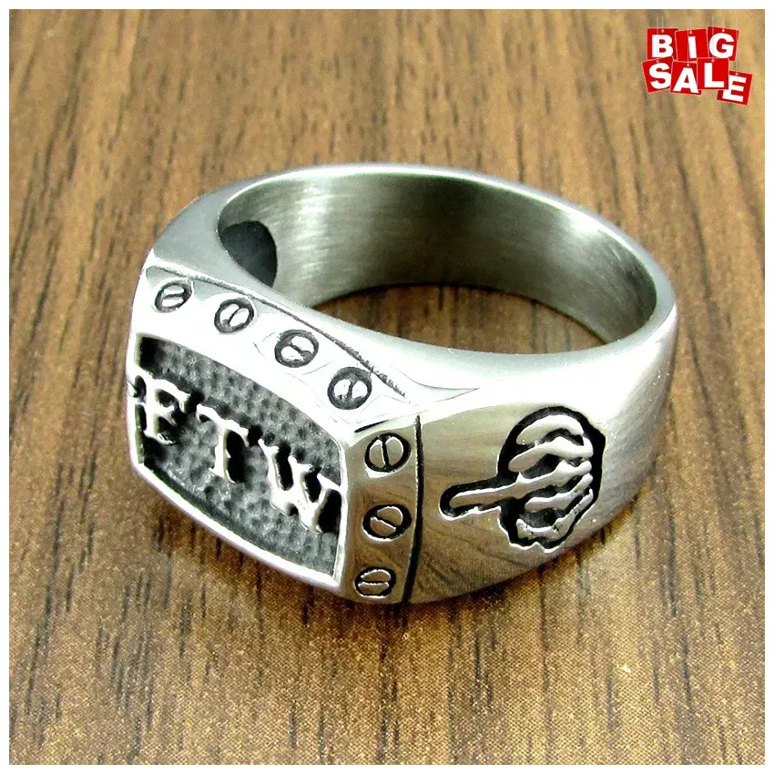 Punk Size 7-15 FTW Mechanical Screw Women’s Biker Exquisite 316L Stainless