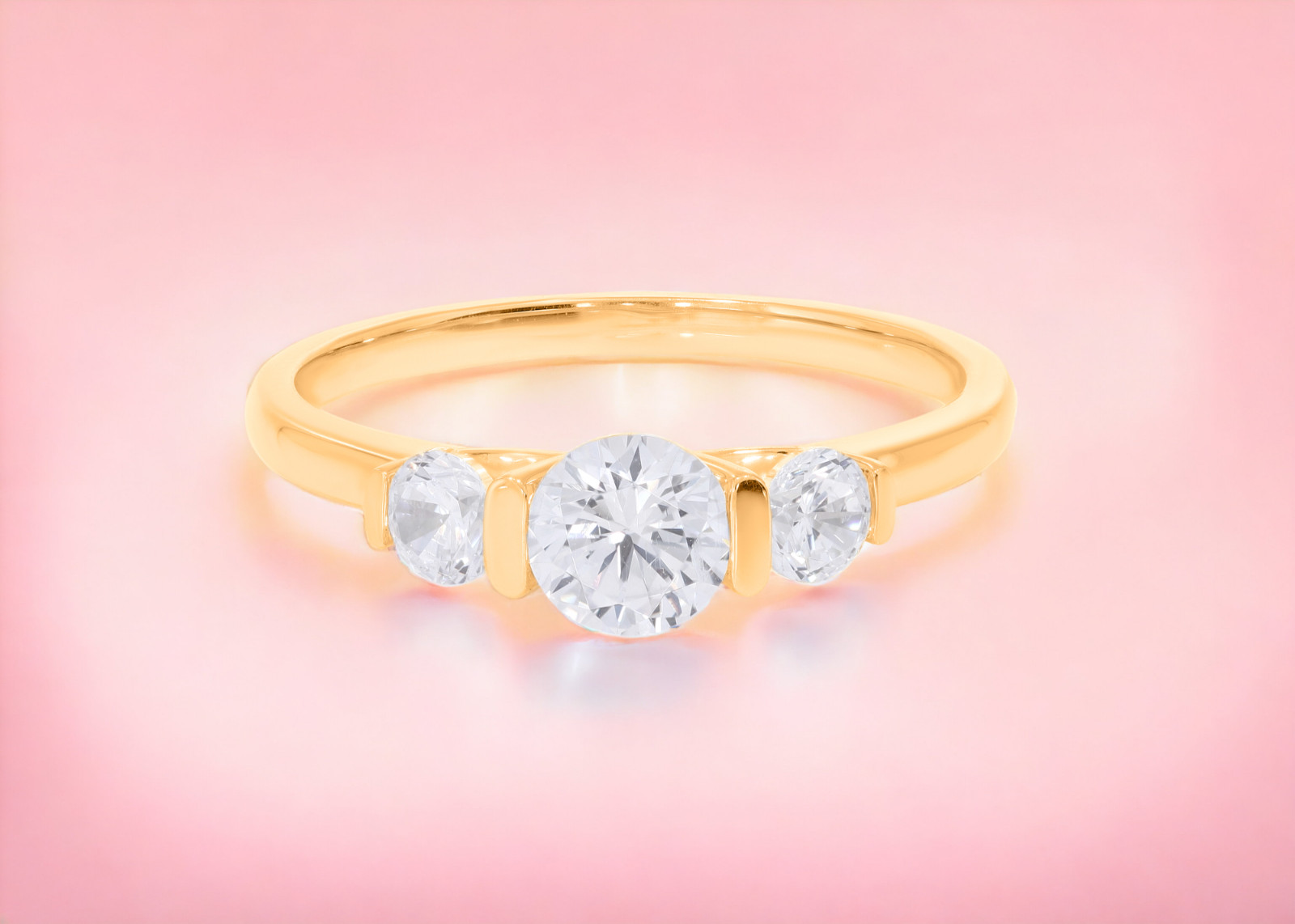 0.87 ct Round Lab Grown Diamond Engagement Ring Certified 14k Gold