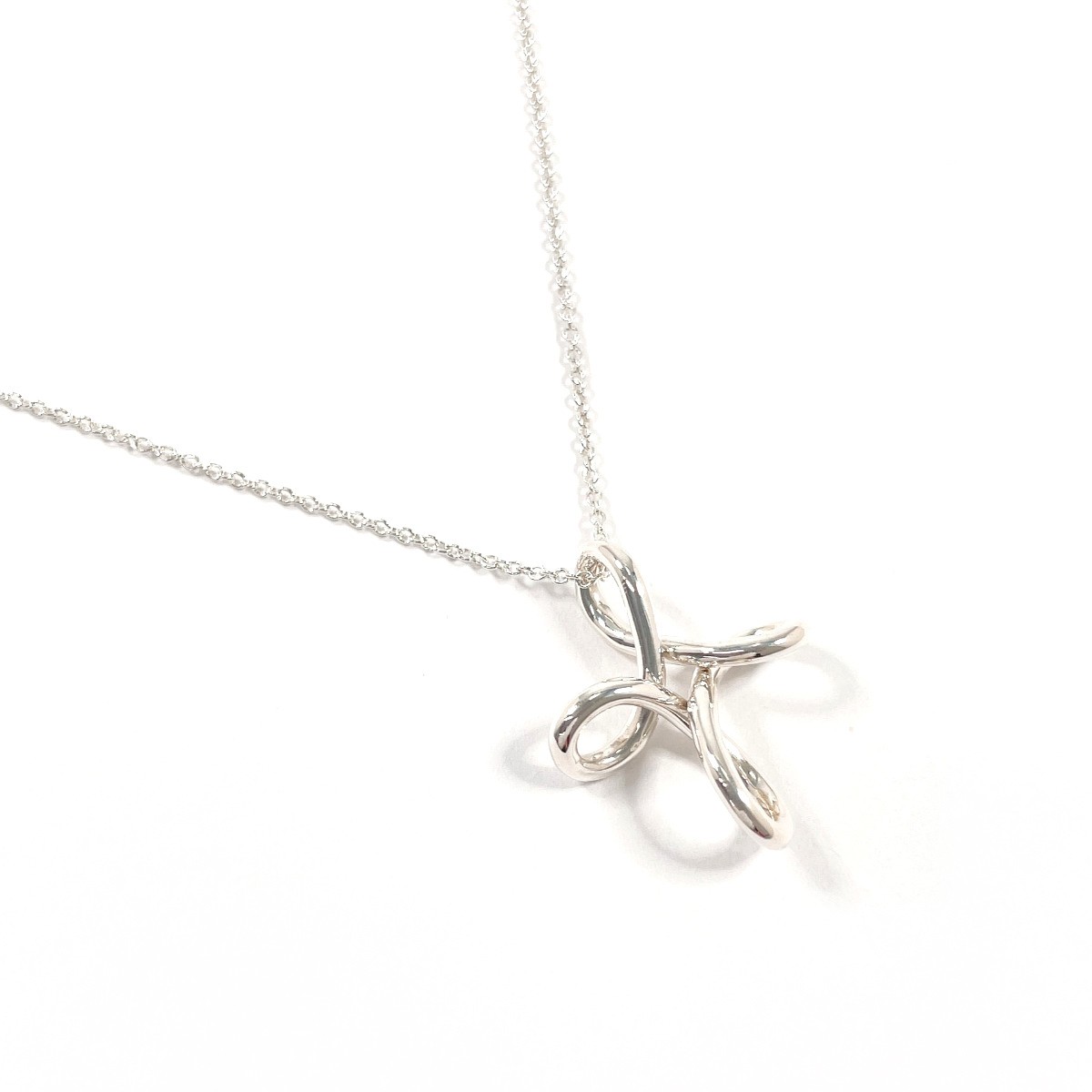 TIFFANY&Co. Necklace Infinity cross Elsa Peretti Silver925 accessory Women