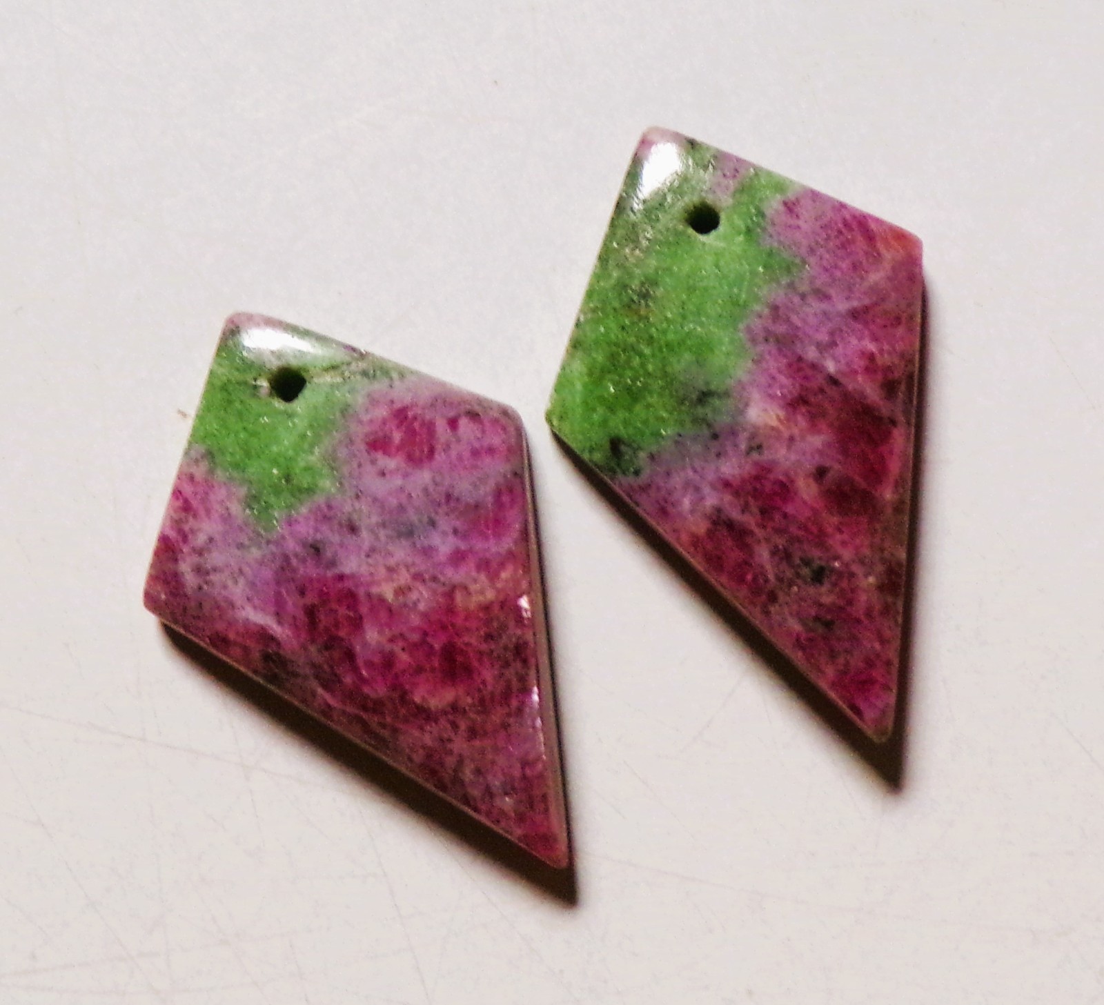 27.40 Cts Natural Ruby Zoisite Drilled Cabochon Match Pair Gemstone 26X17MM 02