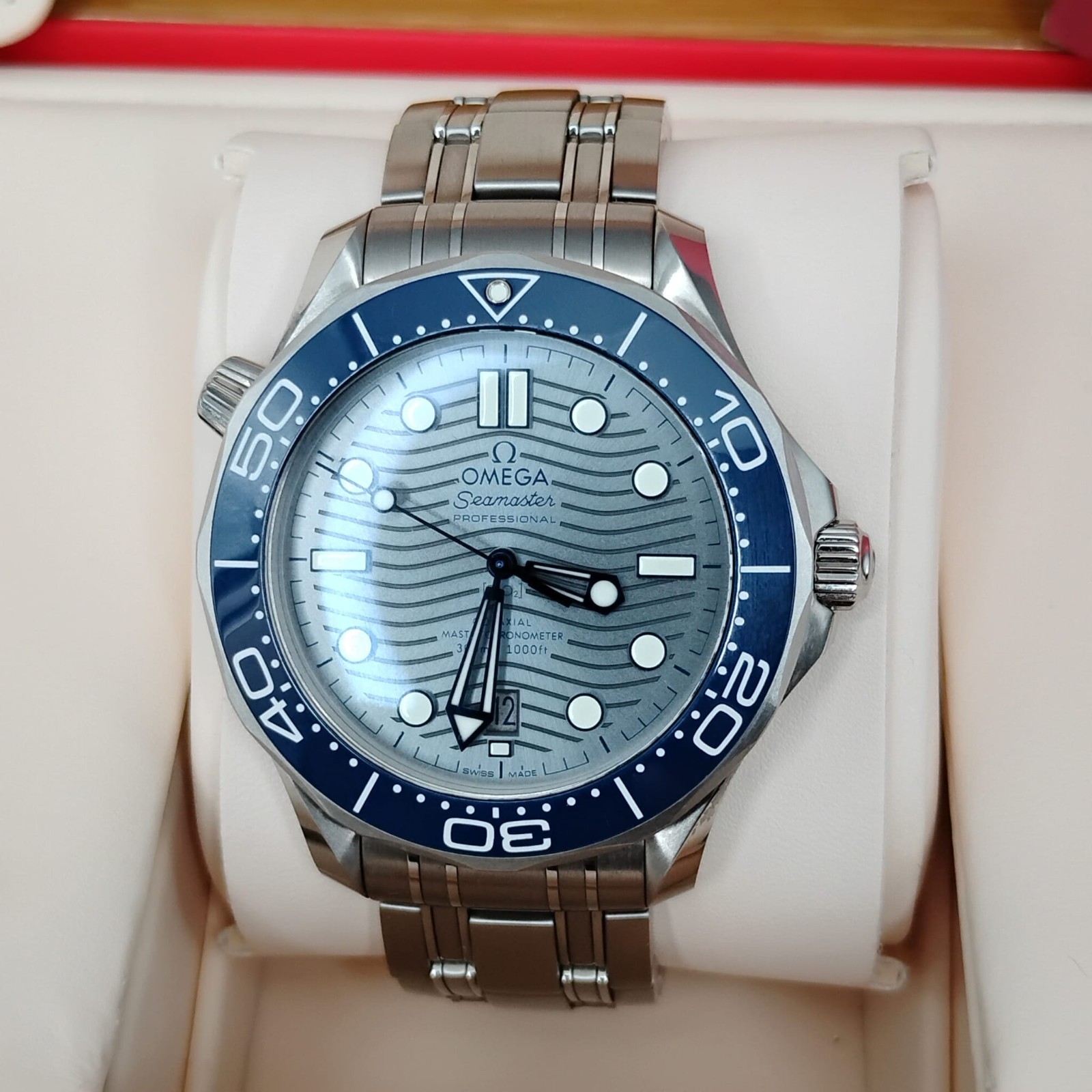 2024 OMEGA Seamaster Diver 300M Blue Gray Steel 42MM 210.32.42.20.06.001 FullSet