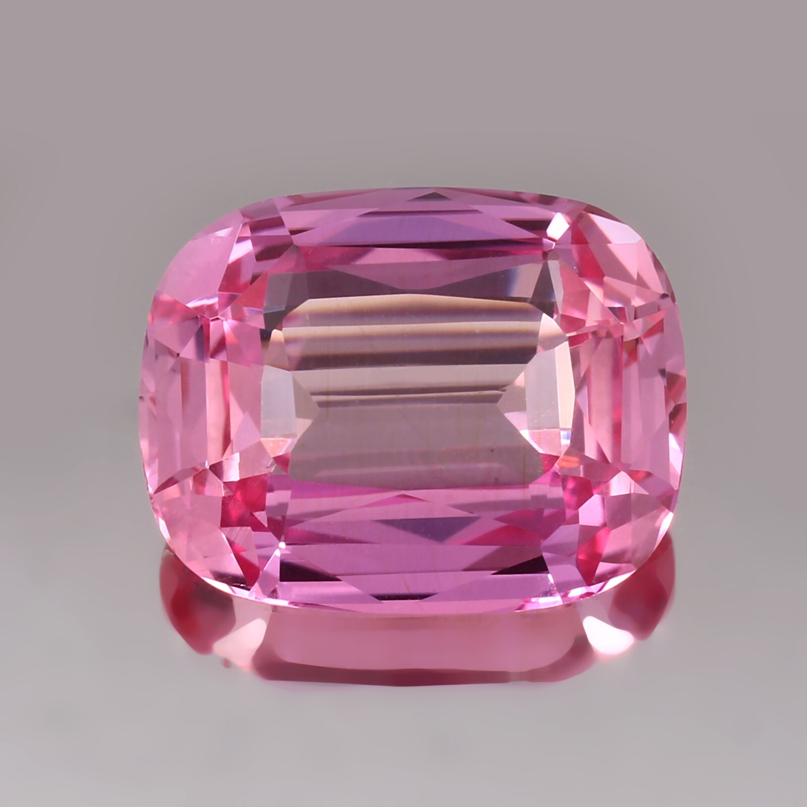 Natural Ceylon Padparadscha Sapphire Loose Cushion Old Mine Cut Gemstone 38.15Ct
