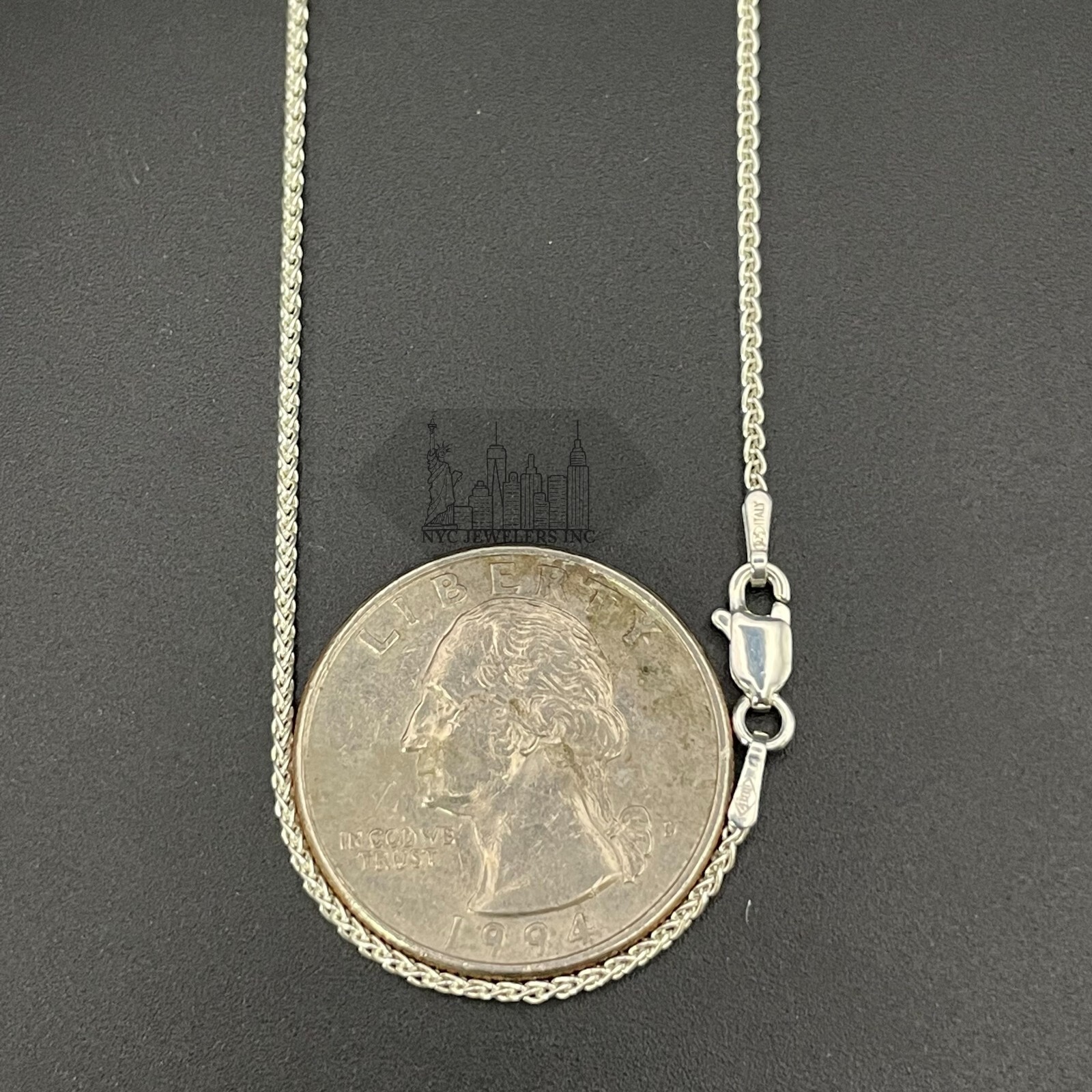 Italian Solid Sterling Silver Spiga Link Chain Necklace 925 Silver Chain UNISEX