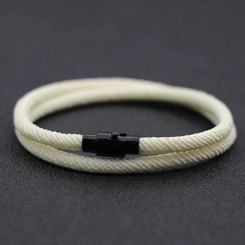 Simple Style Men’s Rope Bracelet Double Layer 4mm Thread Fabric Casual Accessory