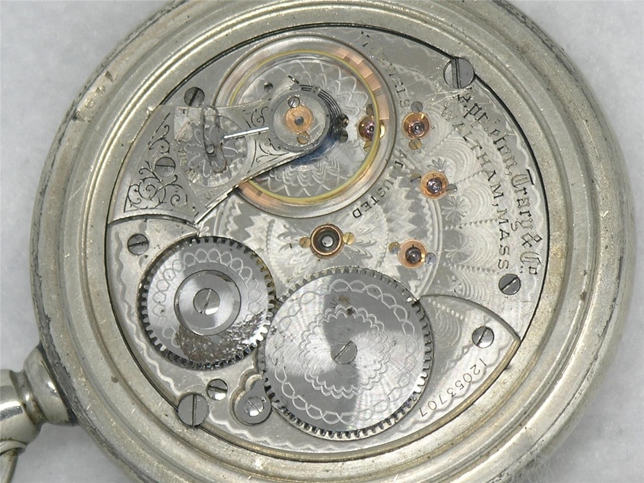 ANTIQUE 17 JEWEL APPLETON TRACY 1892 MODEL RAILROAD GRADE POCKET WATCH, RUNNING!