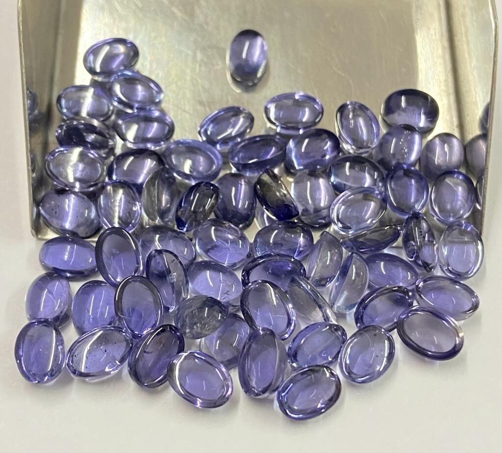 100% Natural Iolite Oval Shape Cabochon Loose Gemstone 3X5mm – 6X8mm